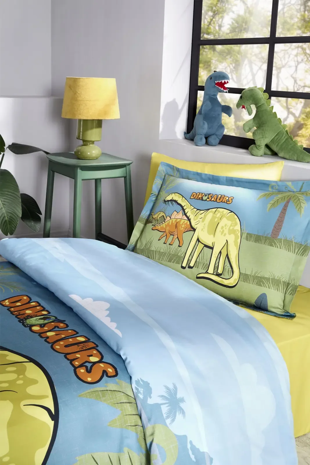 Özdilek Dino Zoo Tek Kişilik Lastikli Çarşaf Nevresim Takımı - görsel 2