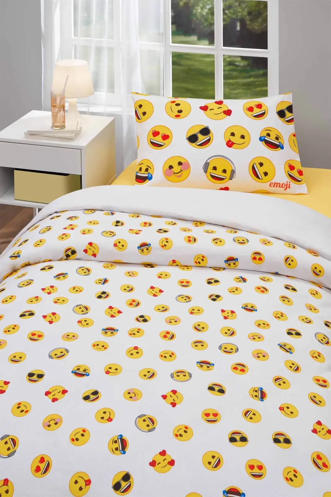 Özdilek Emoji Joy Tek Kişilik Lastikli Çarşaf Nevresim Takımı - görsel 2