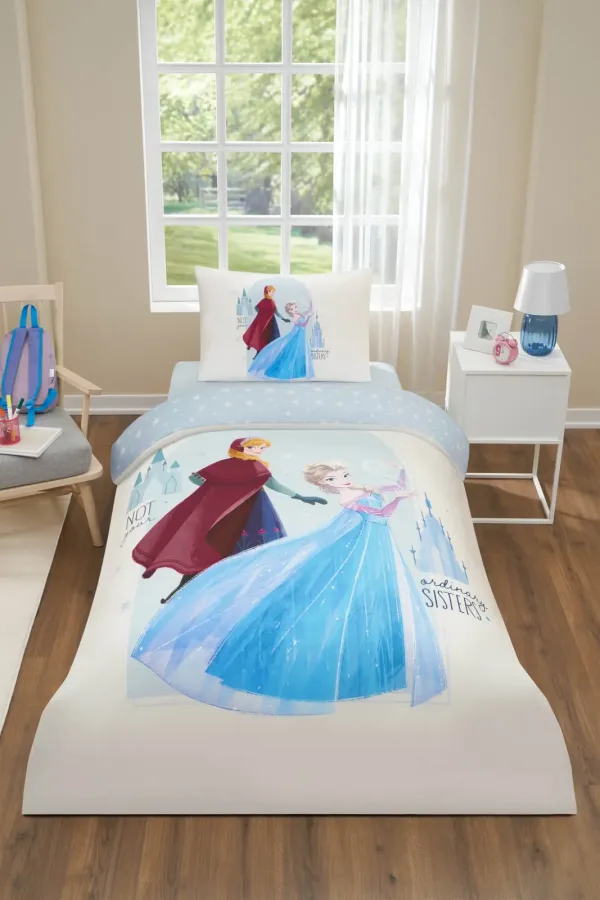 Özdilek Frozen Elsa Anna Tek Kişilik Disney Lisanslı Lastikli Çocuk Nevresim Takımı