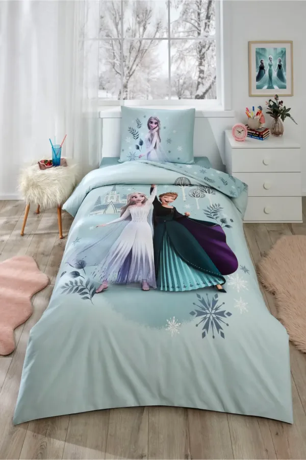 Özdilek Frozen Leaves Tek Kişilik Disney Lisanslı Lastikli Çocuk Nevresim Takımı