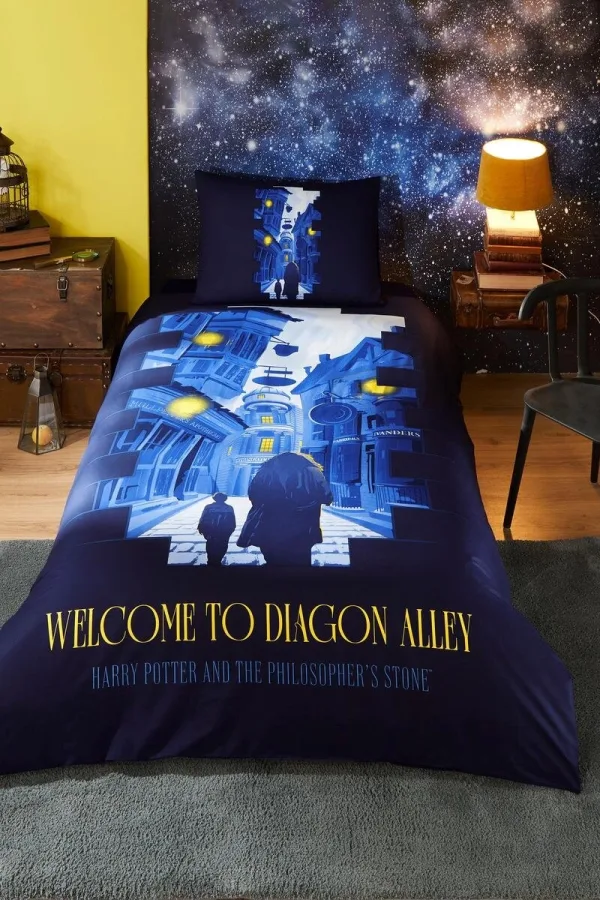 Özdilek Harry Potter Alley Tek Kişilik Lisanslı Lastikli Çocuk Nevresim Takımı