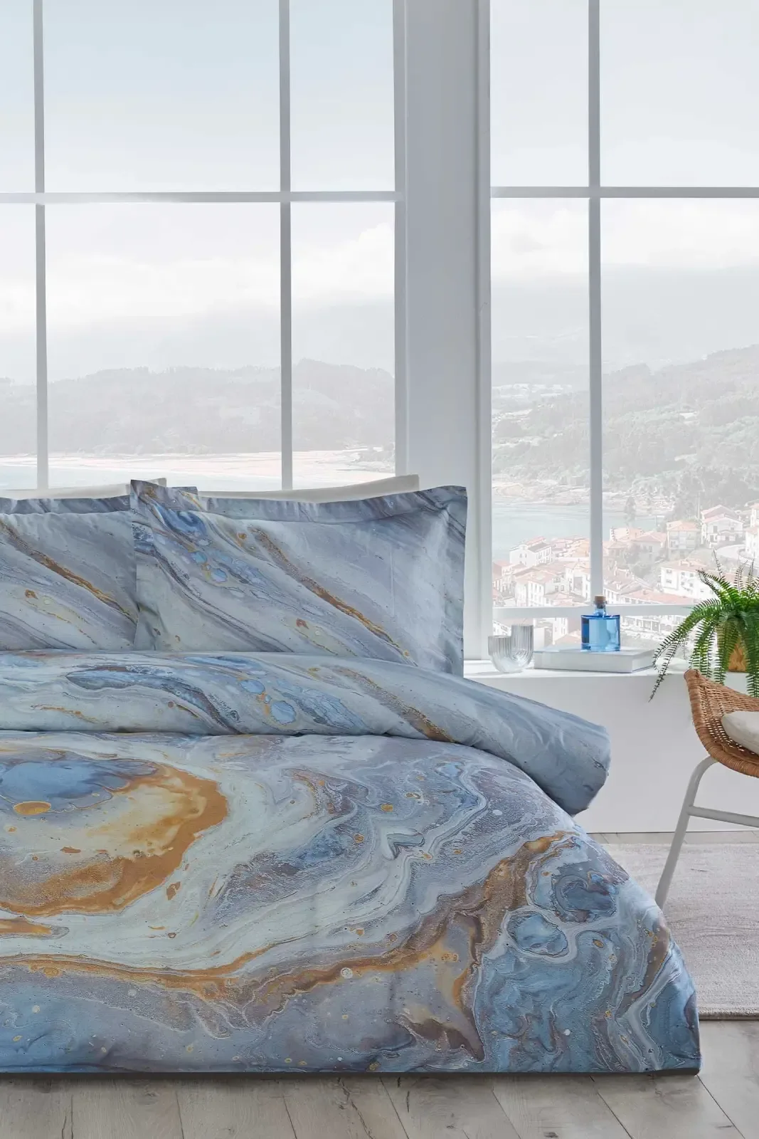 Özdilek Lazurite King Size Saten Nevresim Takımı