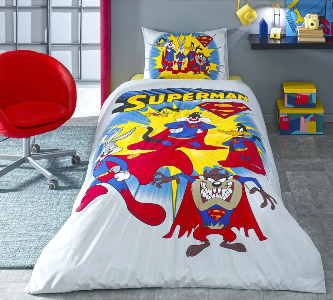 Özdilek Looney Tunes Superman Tek Kişilik Lisanslı Çocuk Nevresim Takımı - görsel 2