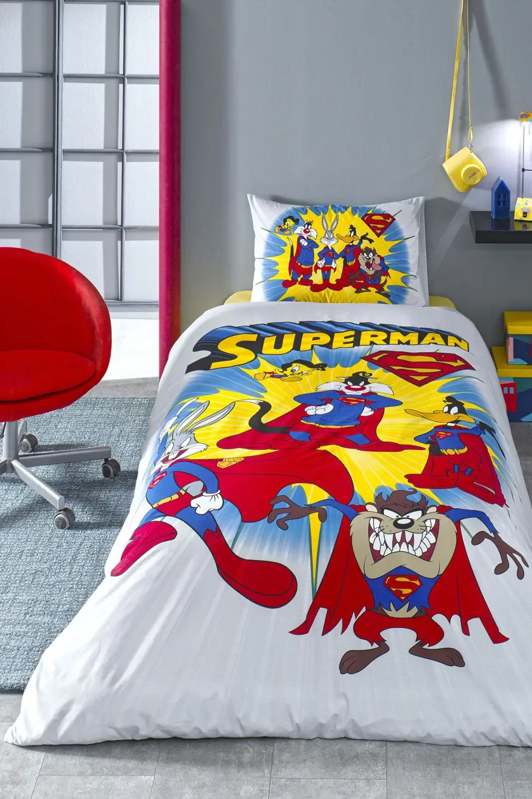 Özdilek Looney Tunes Superman Tek Kişilik Lisanslı Çocuk Nevresim Takımı