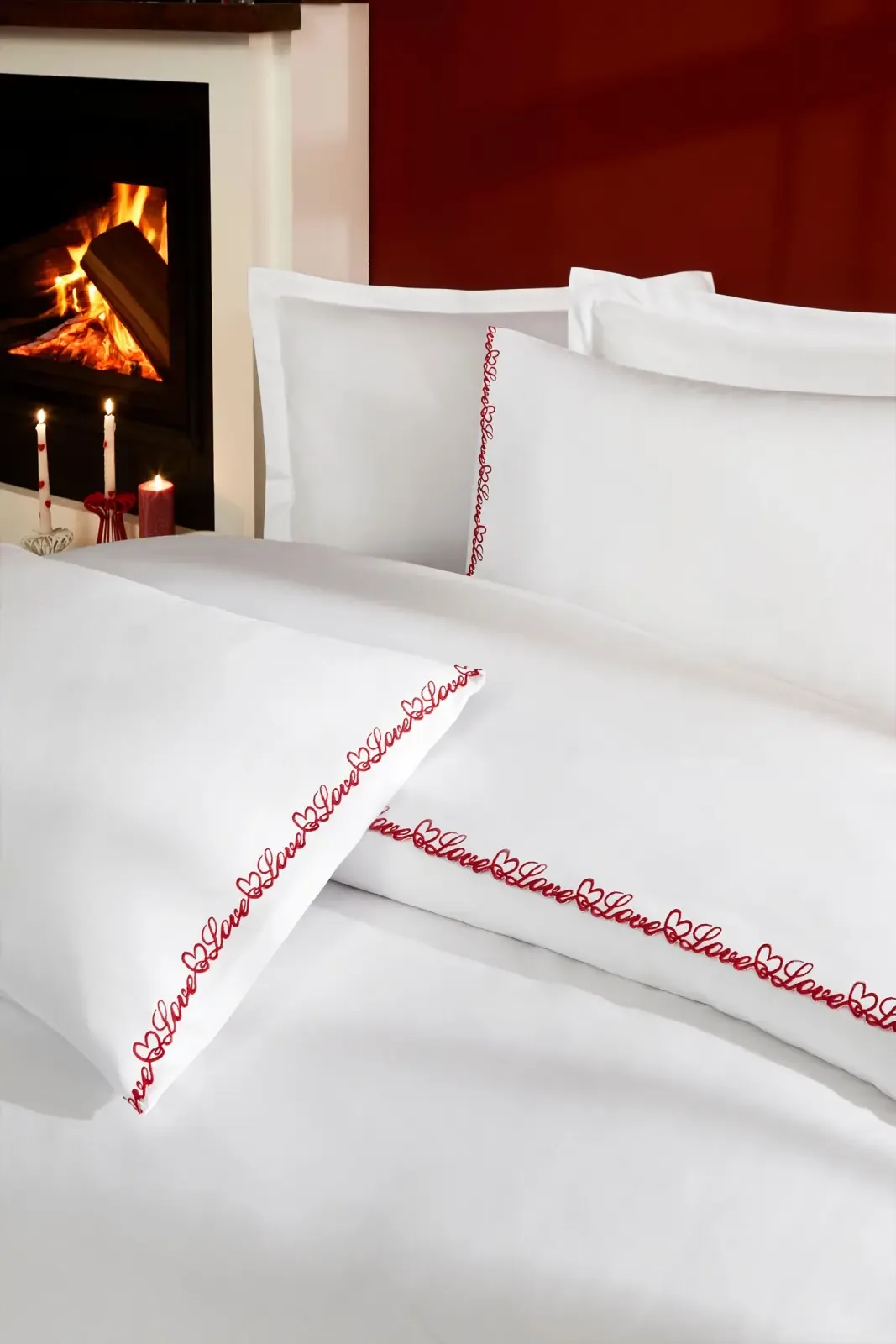 Özdilek Love Way Çift Kişilik Nakışlı Saten Nevresim Takımı - görsel 2