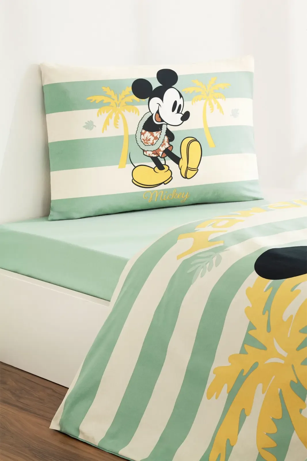 Özdilek Mickey Mouse Hawai Tek Kişilik Disney Lisanslı Lastikli Çocuk Nevresim Takımı - görsel 3