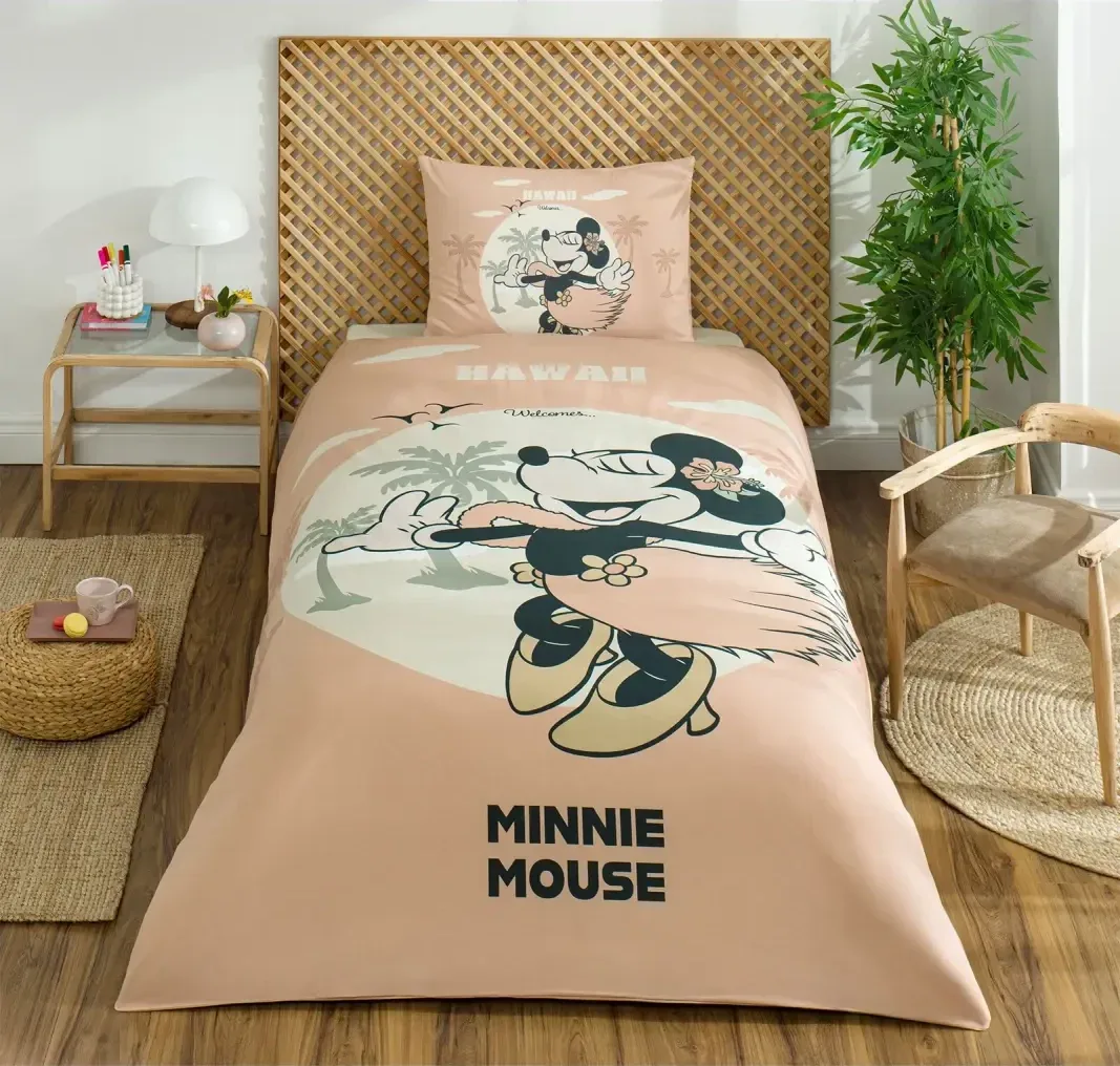 Özdilek Minnie Mouse Hawai Tek Kişilik Disney Lisanslı Lastikli Çocuk Nevresim Takımı - görsel 4