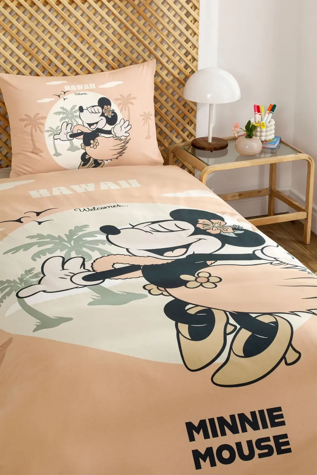 Özdilek Minnie Mouse Hawai Tek Kişilik Disney Lisanslı Lastikli Çocuk Nevresim Takımı - görsel 2