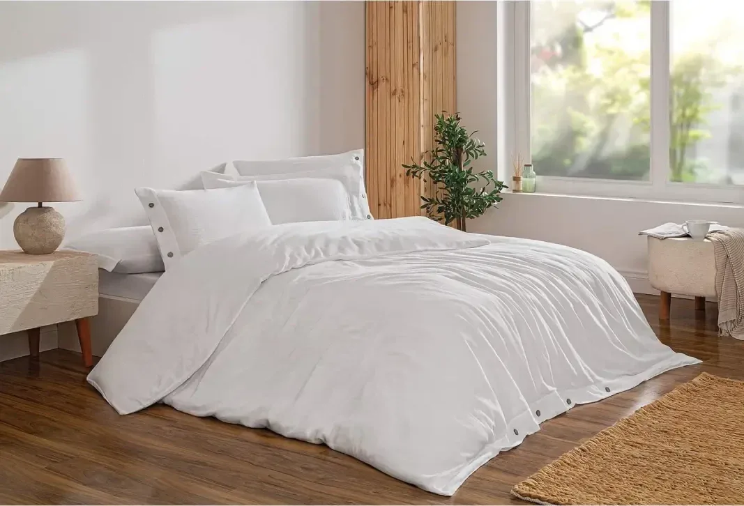 Özdilek Nadia King Size Muslin Nevresim Takımı Beyaz - görsel 4