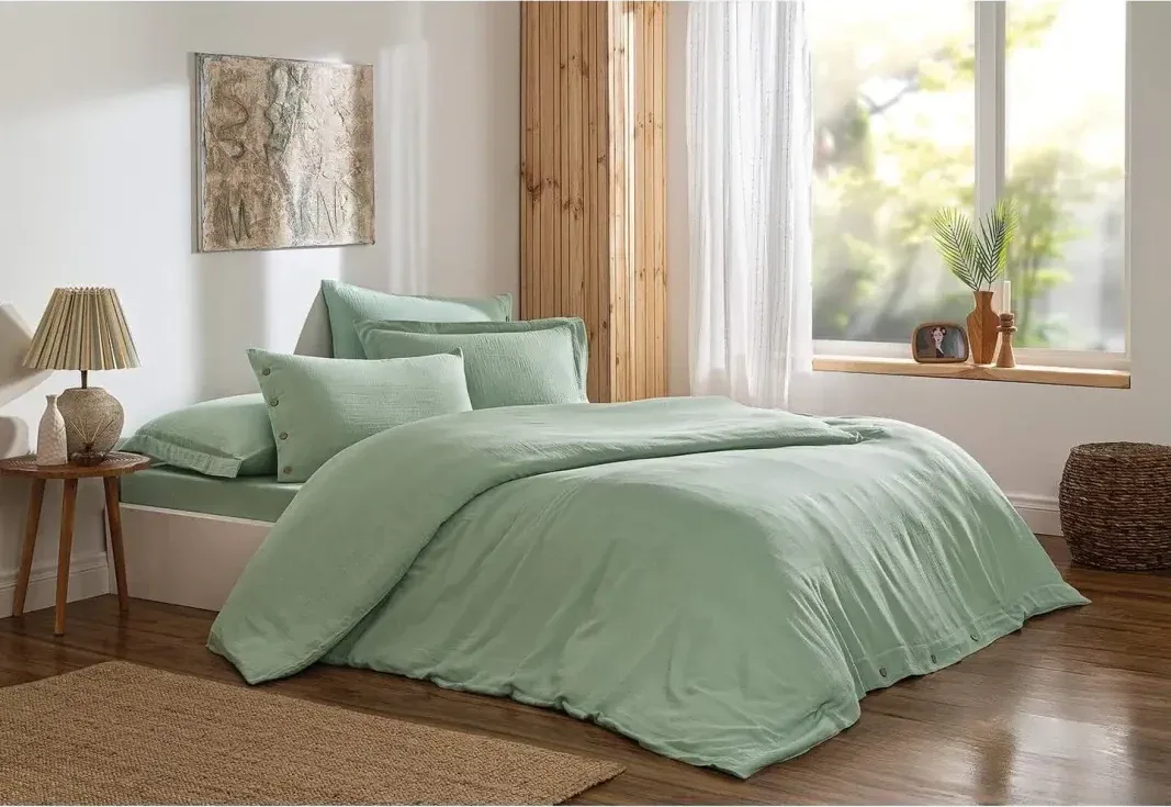 Özdilek Nadia King Size Muslin Nevresim Takımı Mint - görsel 4