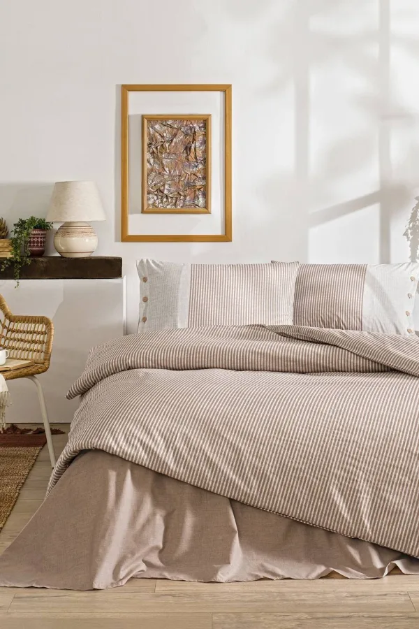 Özdilek Natural Line King Size Nevresim Takımı Somon