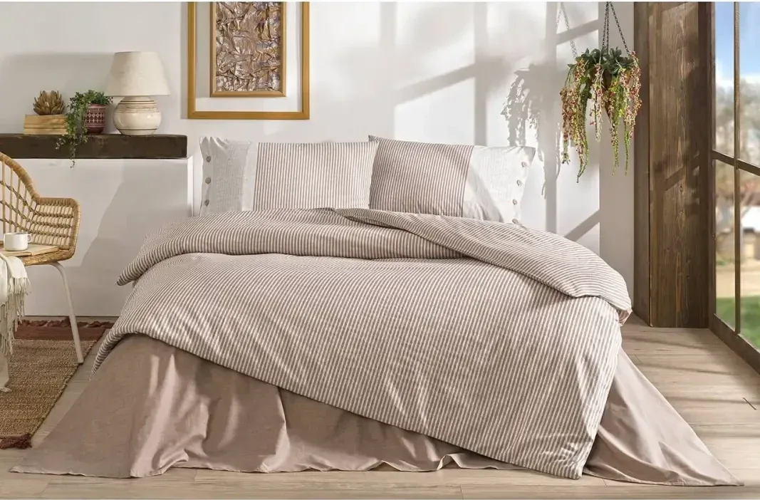 Özdilek Natural Line King Size Nevresim Takımı Somon - görsel 4