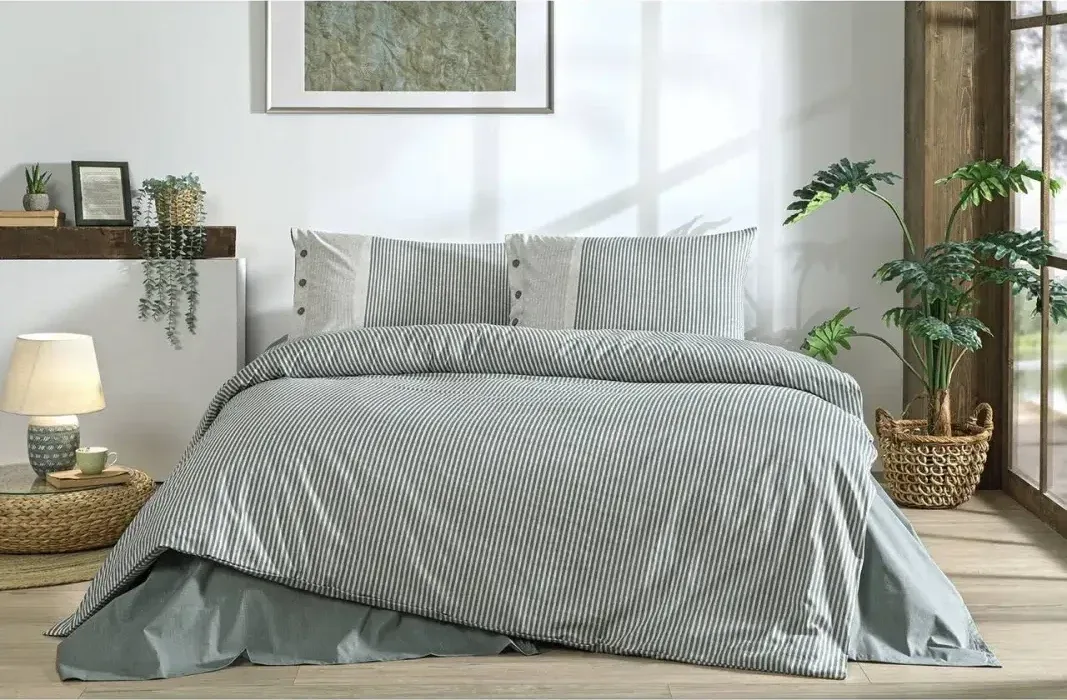 Özdilek Natural Line King Size Nevresim Takımı Yeşil - görsel 4