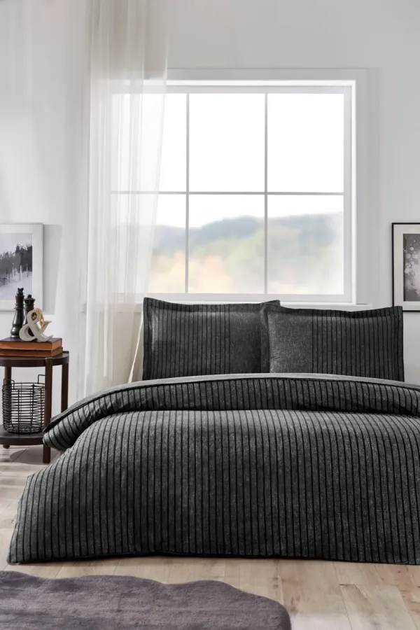Özdilek Noir King Size Lastikli Çarşaf Nevresim Takımı