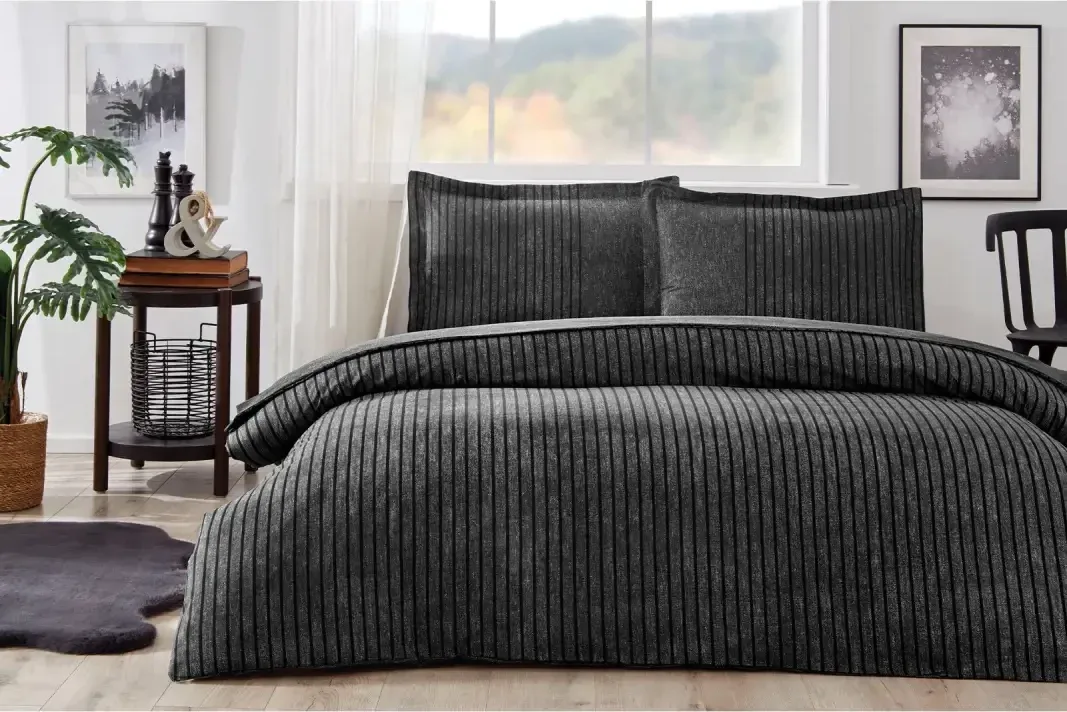 Özdilek Noir King Size Lastikli Çarşaf Nevresim Takımı - görsel 4