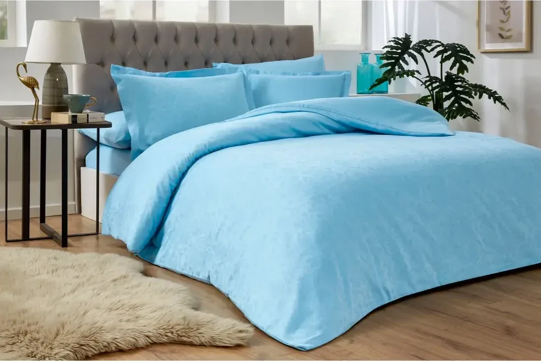 Özdilek Ornament Çift Kişilik Jakarlı Saten Nevresim Takımı Aqua - görsel 4