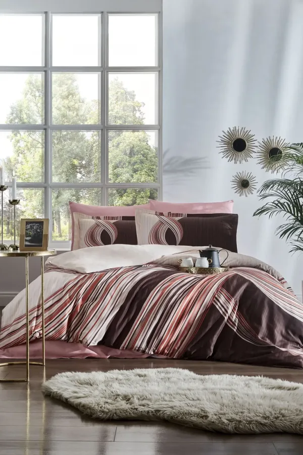 Özdilek Pink Wave Çift Kişilik Soft Life Saten Nevresim Takımı