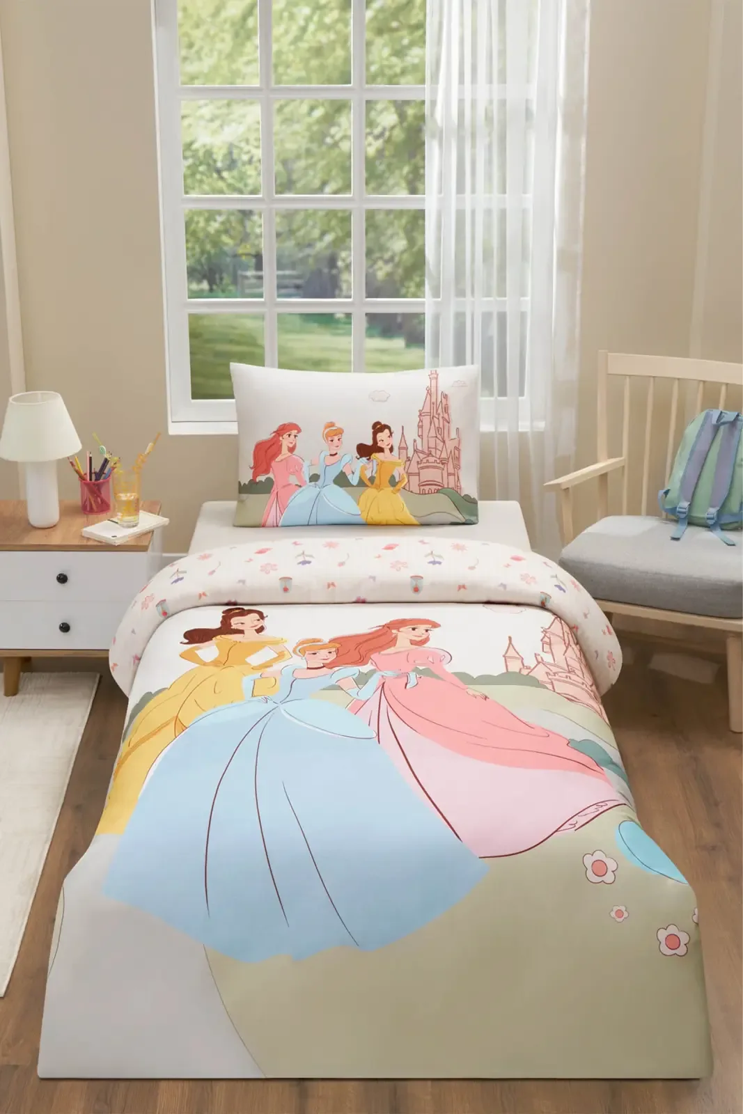 Özdilek Princess Vibes Tek Kişilik Disney Lisanslı Lastikli Çarşaf Çocuk Nevresim Takımı