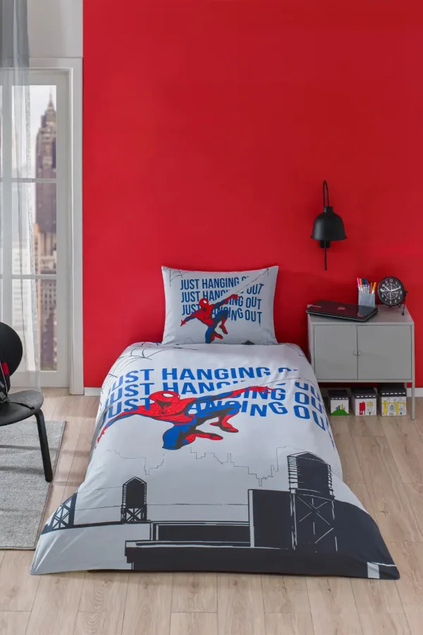 Özdilek Spiderman Blue Web Tek Kişilik Lisanslı Lastikli Çocuk Nevresim Takımı