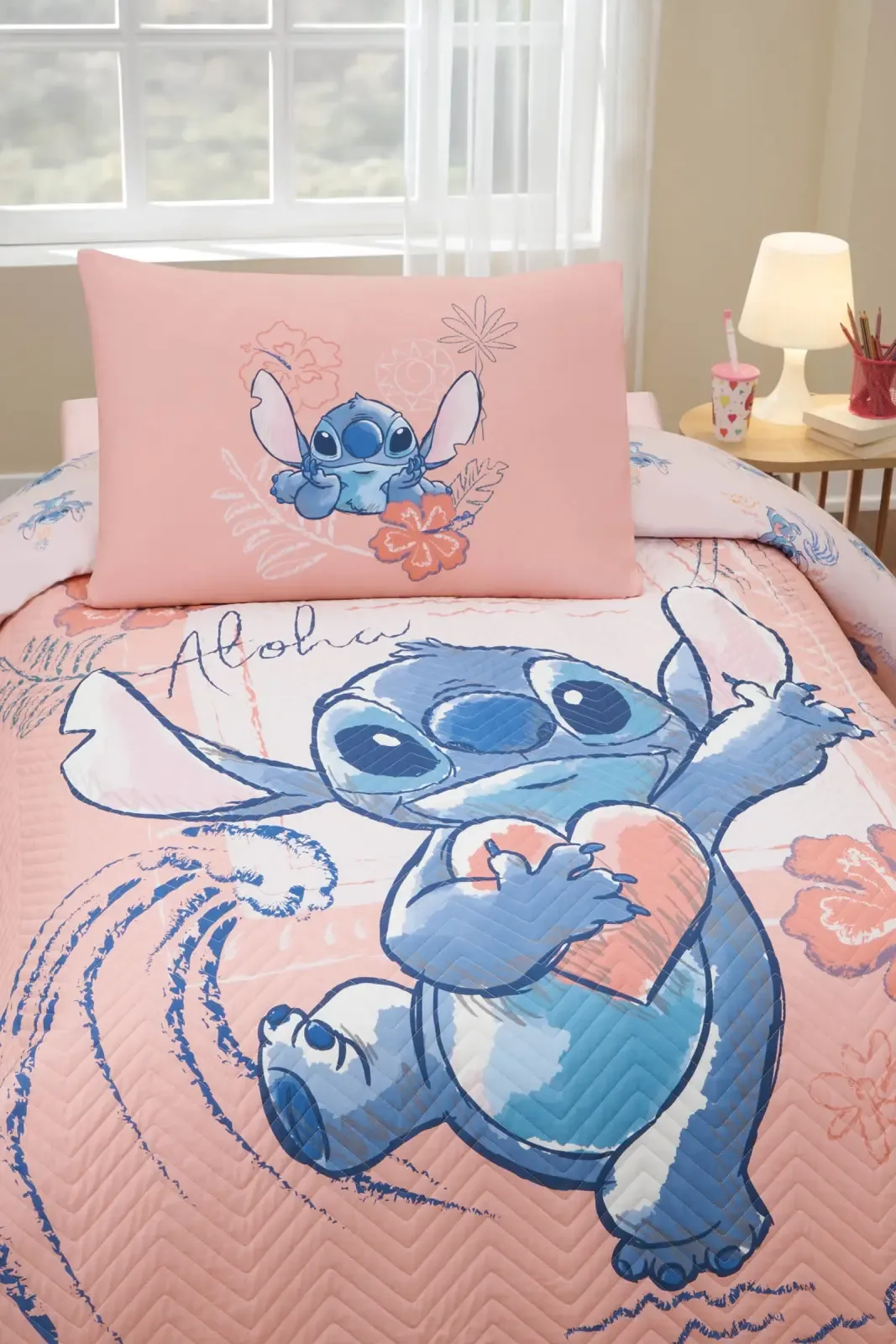 Özdilek Stitch Aloha Disney Lisanslı Kapitoneli Tek Kişilik Çocuk Nevresim Takımı - görsel 2
