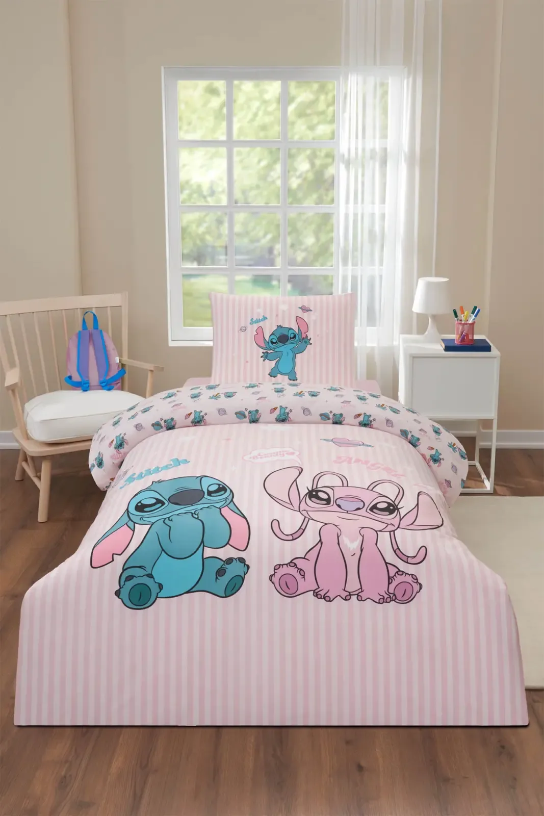 Özdilek Stitch Galaxy Tek Kişilik Disney Lisanslı Lastikli Çocuk Nevresim Takımı