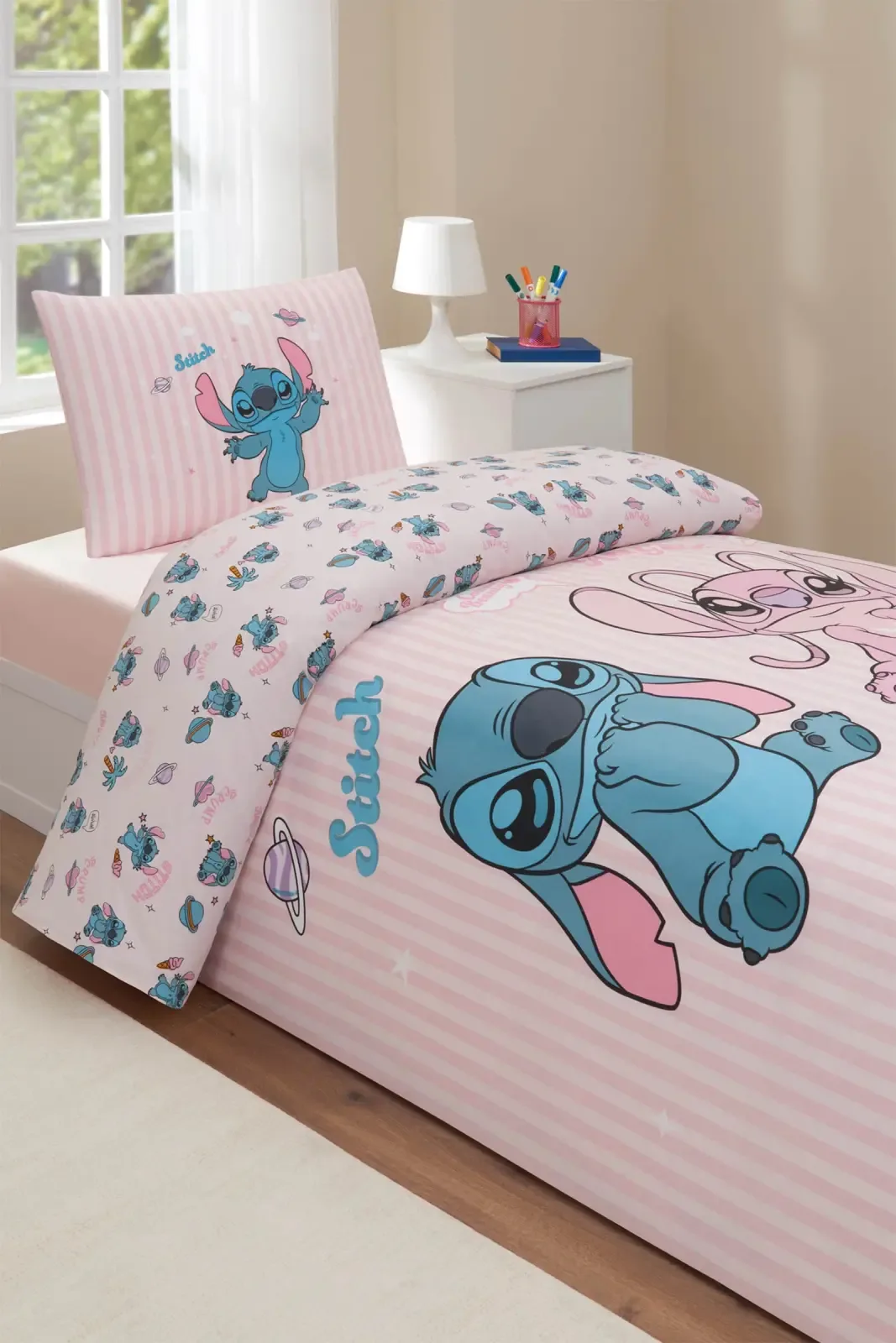 Özdilek Stitch Galaxy Tek Kişilik Disney Lisanslı Lastikli Çocuk Nevresim Takımı - görsel 3