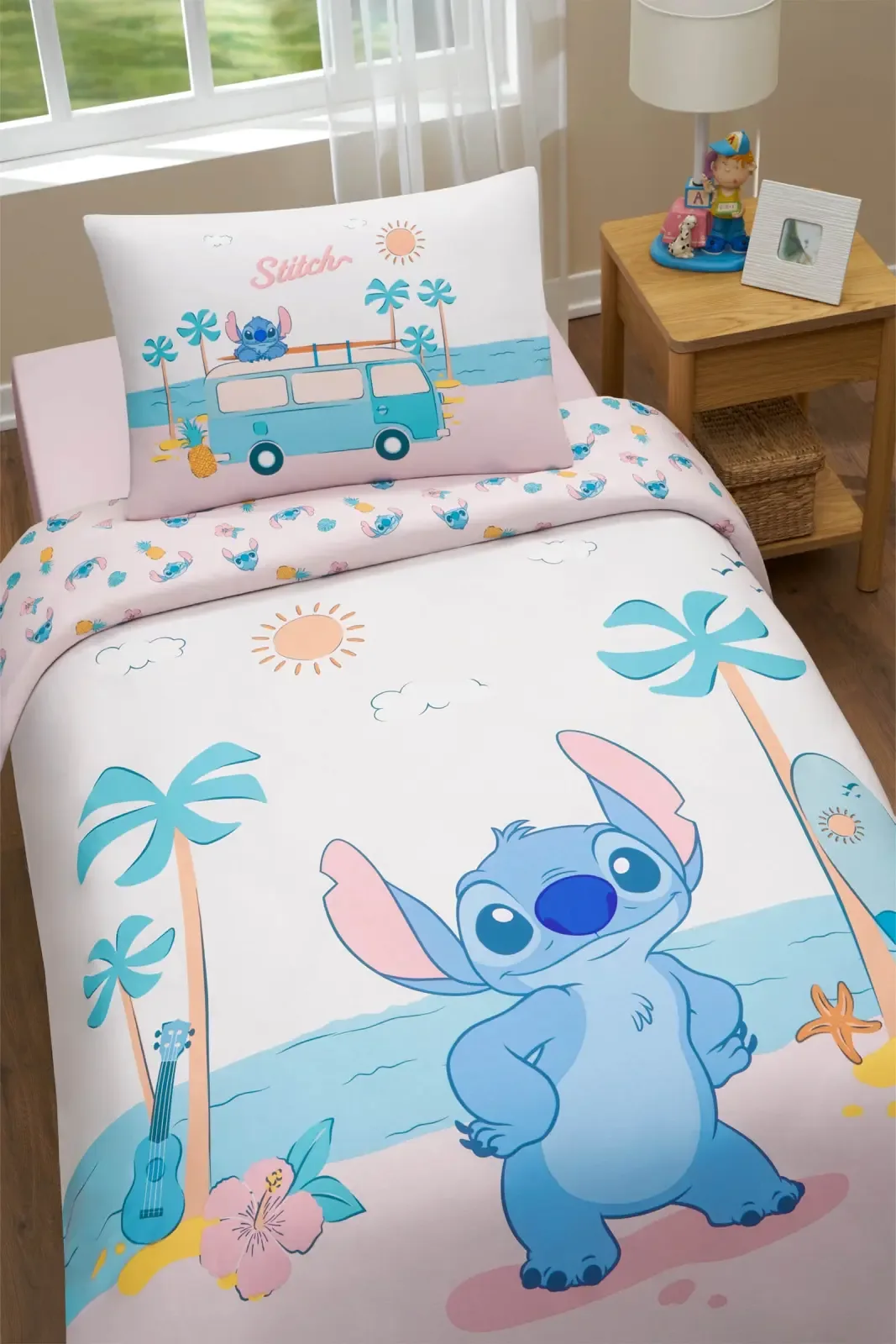 Özdilek Stitch Tropic Tek Kişilik Disney Lisanslı Lastikli Çocuk Nevresim Takımı - görsel 2