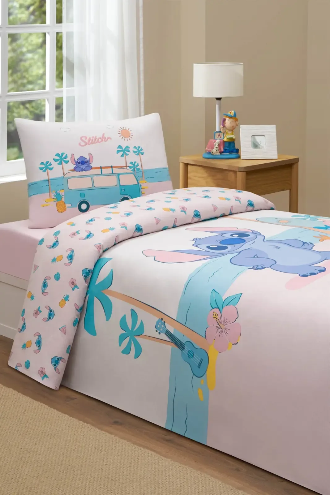 Özdilek Stitch Tropic Tek Kişilik Disney Lisanslı Lastikli Çocuk Nevresim Takımı - görsel 3