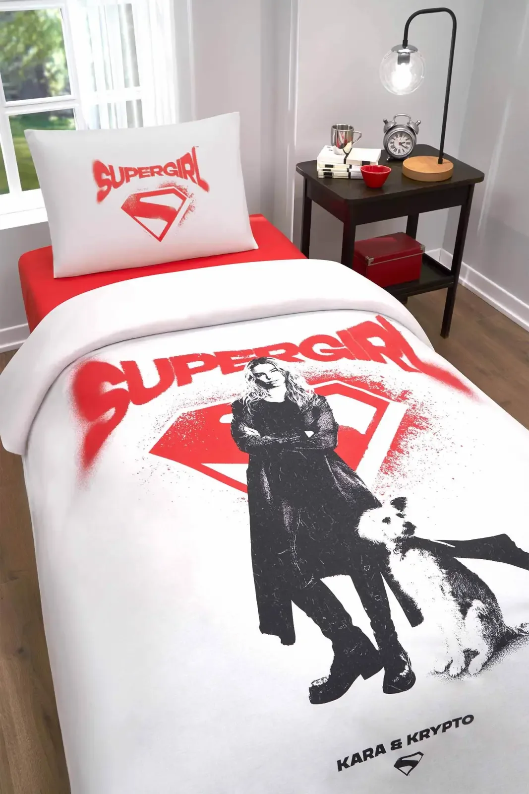 Özdilek Supergirl Krypt Lisanslı Lastikli Çarşaf Tek Kişilik Nevresim Takımı - görsel 2