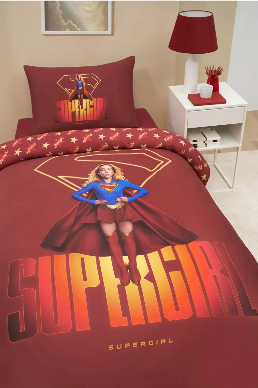 Özdilek Supergirl Lisanslı Lastikli Çarşaf Tek Kişilik Nevresim Takımı - görsel 2
