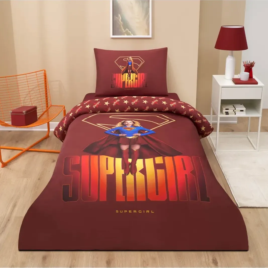 Özdilek Supergirl Lisanslı Lastikli Çarşaf Tek Kişilik Nevresim Takımı - görsel 4