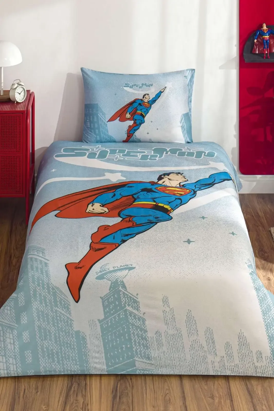 Özdilek Superman Hero Tek Kişilik Lisanslı Lastikli Çarşaf Çocuk Nevresim Takımı - görsel 4