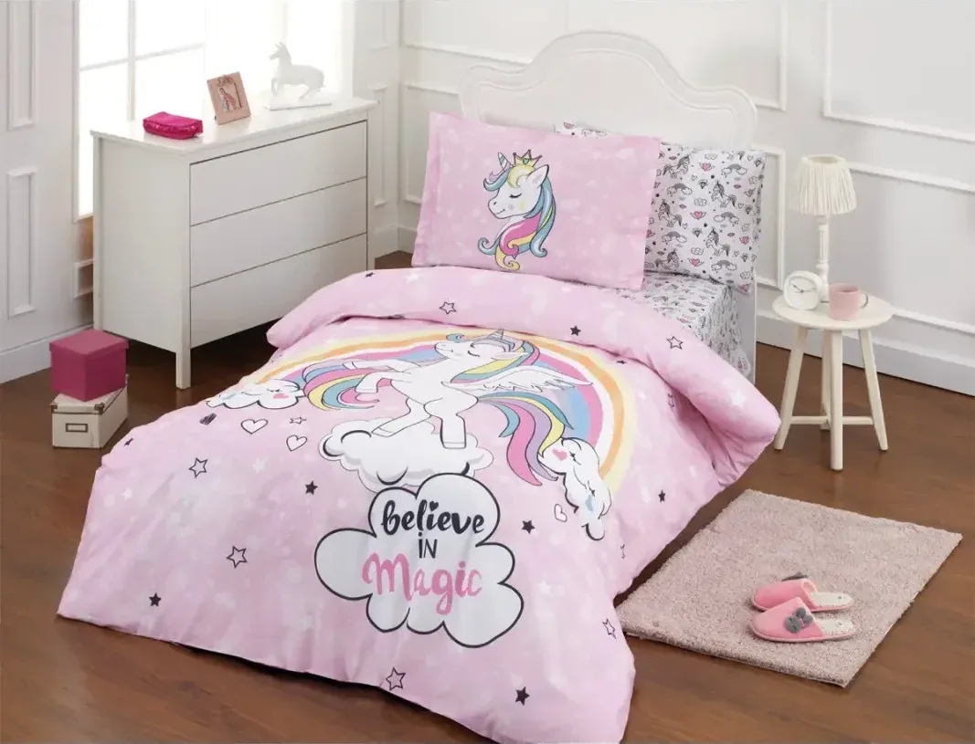 Özdilek Unicorn Tek Kişilik Lastikli Çarşaf Nevresim Takımı - görsel 2