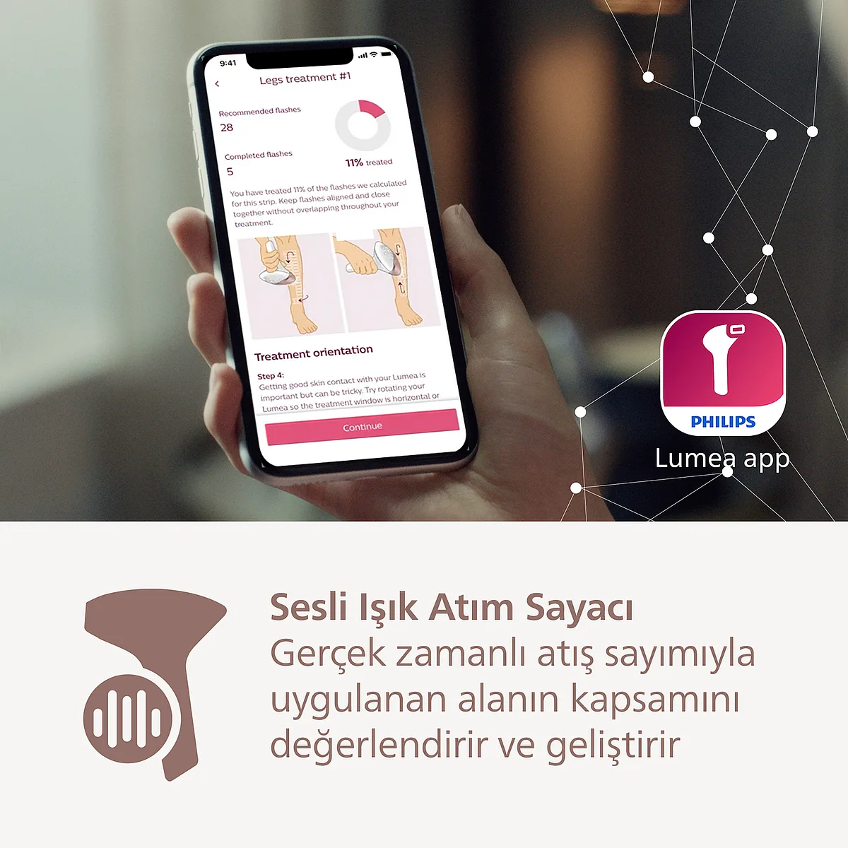 Philips Lumea IPL 9900 Series SenseIQ ile IPL Tüy alma cihazı BRI950/02 - görsel 3