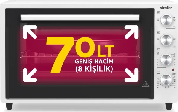 Simfer 7032 Beyaz 70 LT Turbo Fan Mini / Midi Fırın