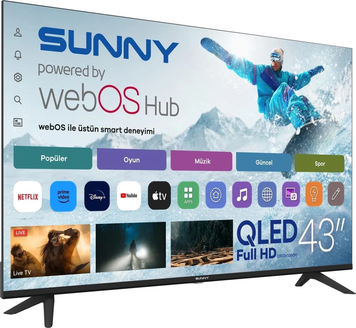 Sunny 43’’ FHD QLED webOS 2.0 Smart TV SN43QFMLN-W02S - görsel 2