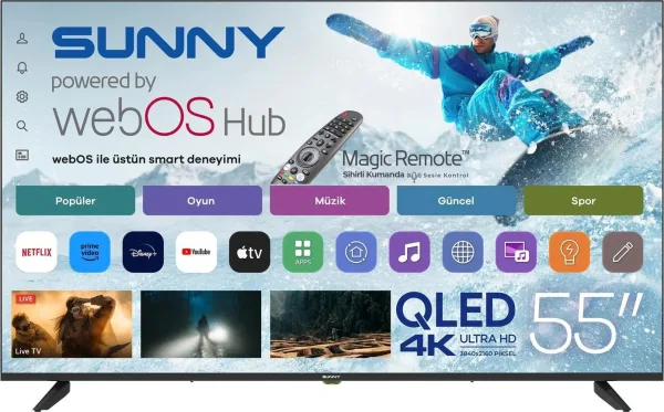 Sunny 55’’ Frameless UHD 4K webOS 2.0 QLED TV SN55QUPRL-W02M