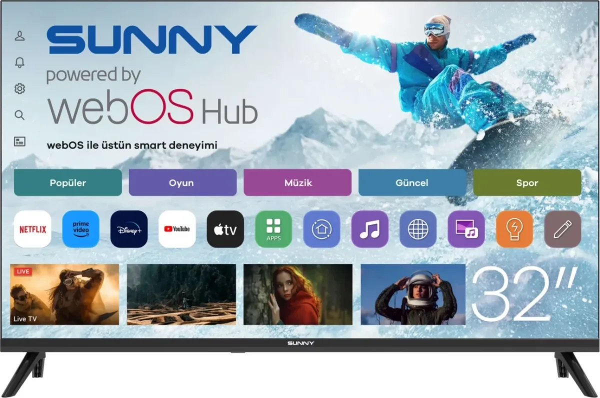 Sunny 32’’ 80 Ekran HD Ready webOS 2.0 Smart TV SN32HMLN