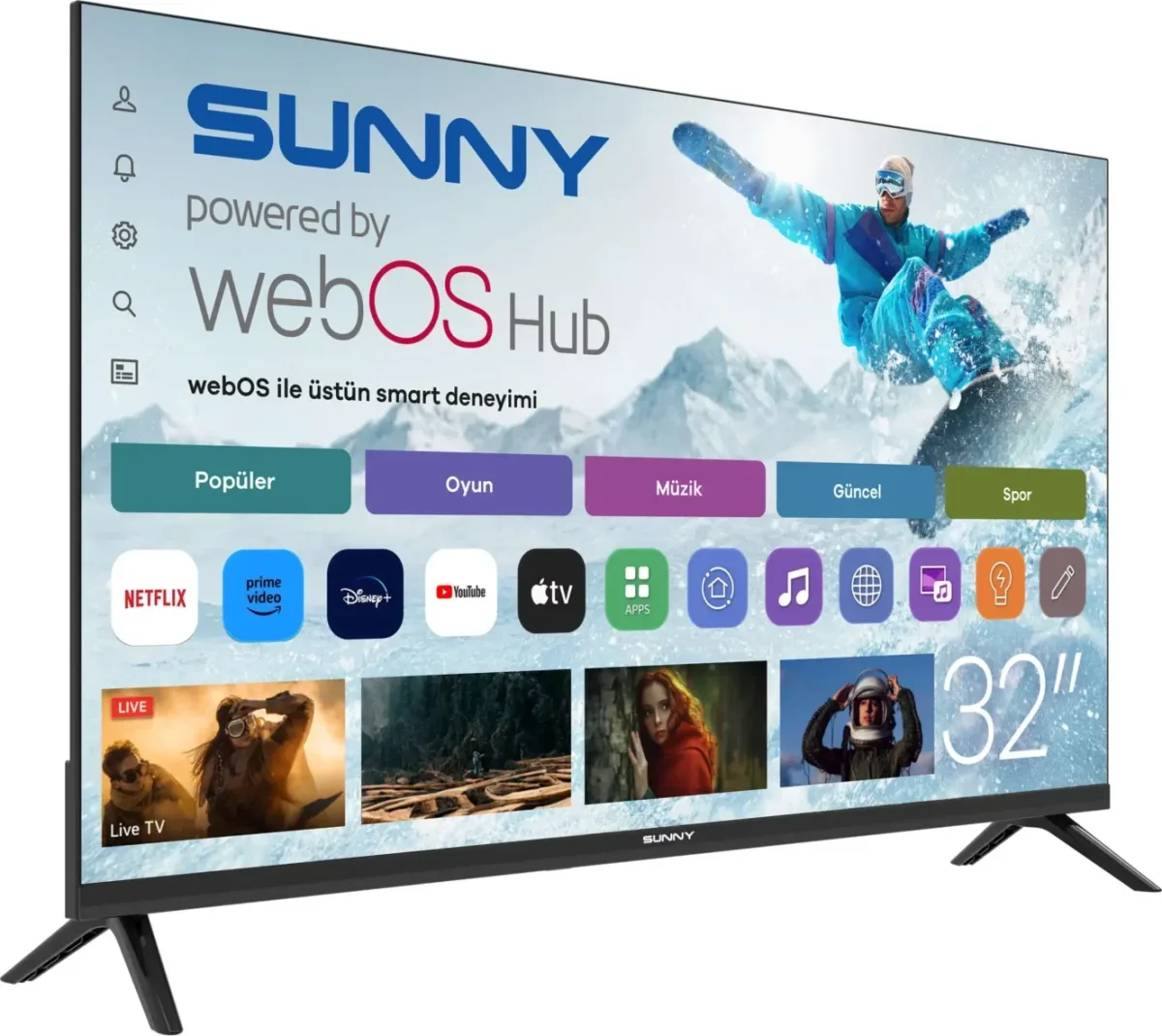 Sunny 32’’ 80 Ekran HD Ready webOS 2.0 Smart TV SN32HMLN - görsel 2