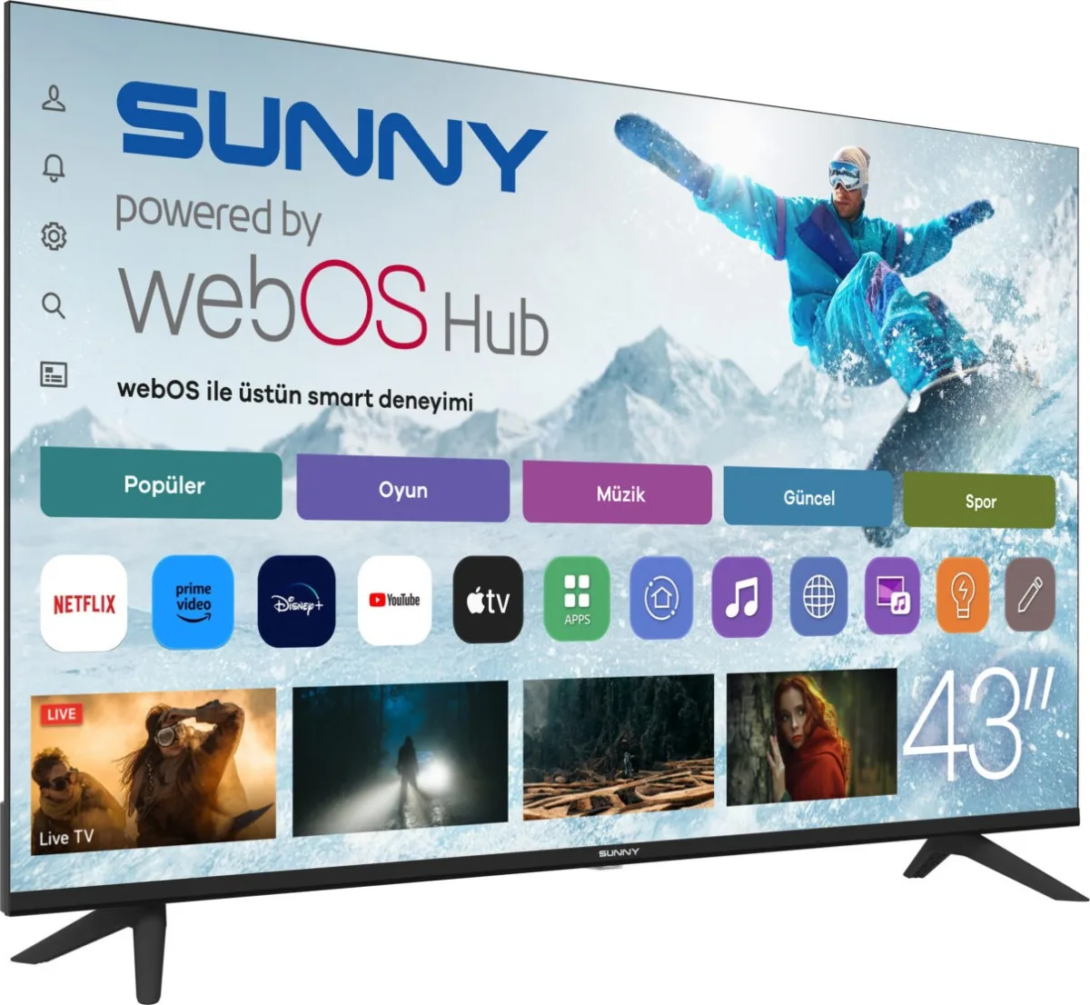 Sunny 43’’ FHD Frameless webOS 2.0 Smart TV SN43FMLN-W02S - görsel 2