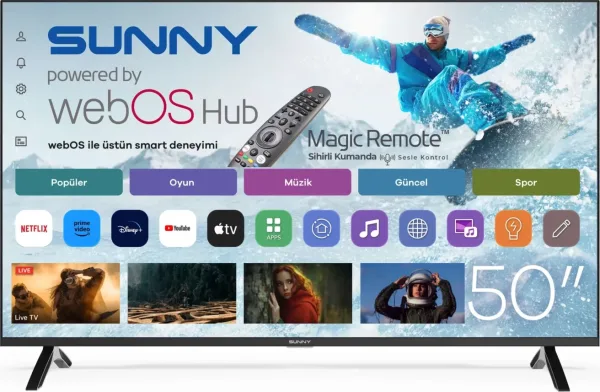 Sunny 50’’ Frameless UHD 4K webOS 2.0 Smart TV SN50FMN252