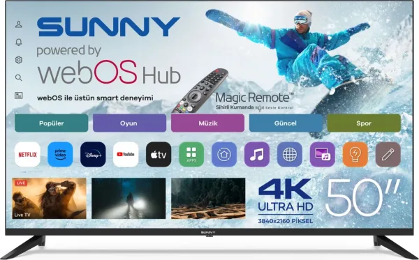 Sunny 50’’ Frameless UHD 4K webOS 2.0 Smart TV SN50UPRL