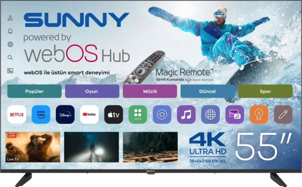 Sunny 55’’ Frameless UHD 4K webOS 2.0 Smart TV SN55UPRL